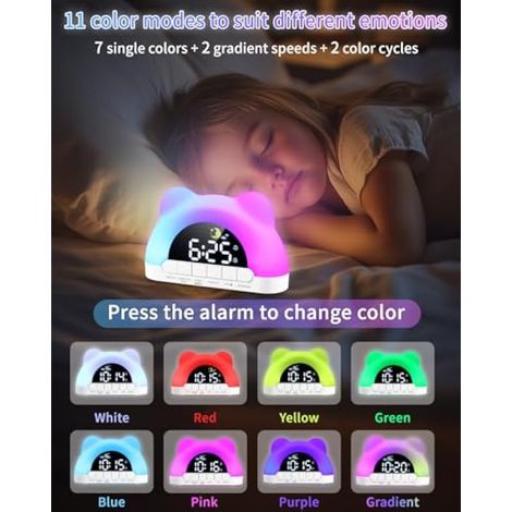 Réveil Enfant Éducatif Jour/Nuit, Horloge Enfant, Réveil Lumineux (1/3)