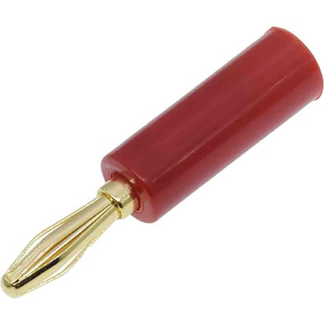 Fiche banane 4 mm RS PRO Rouge Mâle 24A 30V ( Prix pour Sachet de 2 ) (1/2)