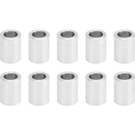Lot de 10 entretoises rondes non filetées en alliage d'aluminium, diamètre extérieur 6 mm, longueur 7 mm
