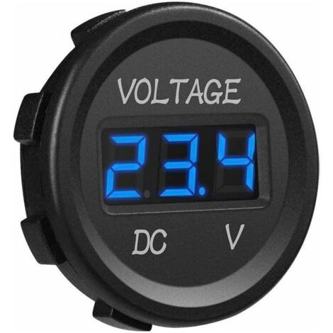 12-24V DC Voltmètre Affichage Numérique à LED Imperméable pour Bateau Moto Camion Marine(Bleu) (1/5)