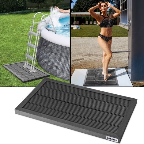 CASARIA® WPC Floor Mat Element for Garden Solar Shower 101x63x5.5cm Weather Resistant Anti-Slip Surface Stabilising Foot Pads Pool Ladder Base Plate 300kg Capacity Anthracite (1/5)
