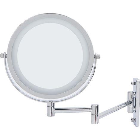 Miroir de maquillage LED 7 pouces, mural, pivotant, réglable, double face, avec loupe éclairée (1/5)