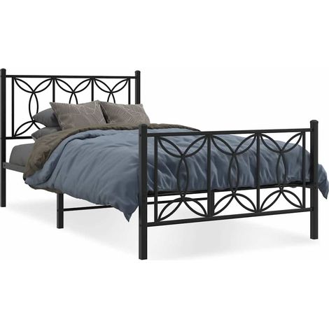 Maison Exclusive - Giroletto con Testiera e Pediera Metallo Nero 100x200 cm (1/5)