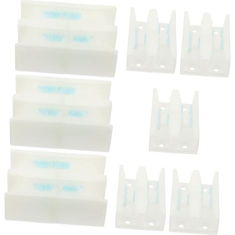 8 pièces guide de sol pour porte coulissante, plastique, blanc (1/5)