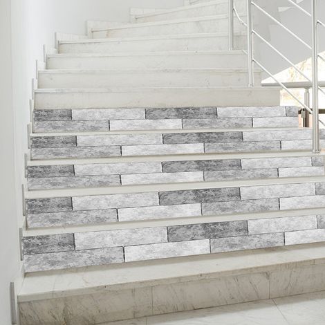 Sticker mural/de sol autocollant imitation brique pour escalier - Décoration intérieure (1/5)