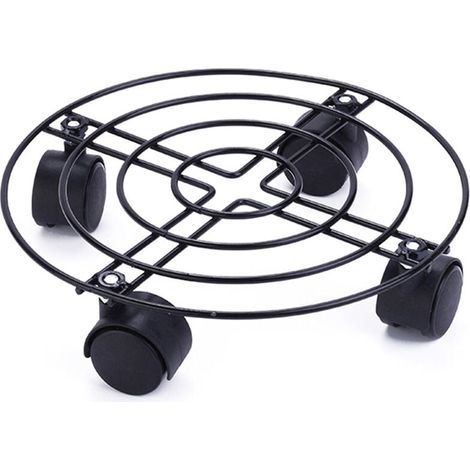 Support de plante en pot en fer robuste avec support de pot de fleur rond pour intérieur extérieur (1/4)