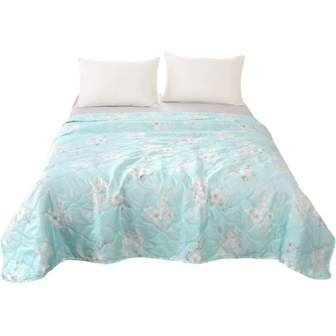 1 Ensemble de couette, coton, couverture thermique, jeté de lit léger, respirant, pour lit simple, toutes saisons (1/5)