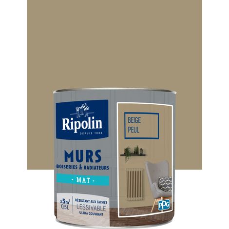Peinture Murs, Boiseries, Radiateurs RIPOLIN Beige Peul Mat 0,5 L (1/5)