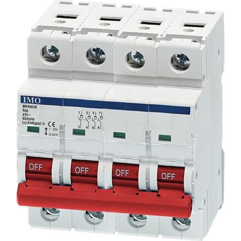 Bis4063a Interrupteur Sectionneur 63a Tétrapolaire 4 Pôles - 4 Modules - Imo (1/2)
