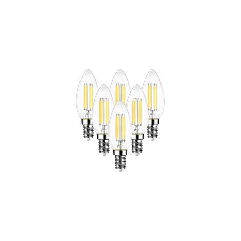 Ampoule à filament LED vintage E14, ampoules à culot vintage E14, blanc chaud 2700 K 750 lm, lot de 6 (1/5)