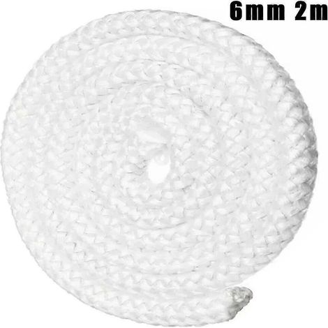 Joint d'étanchéité blanc unique 6/8/10/12 mm pour porte de poêle et cheminée, cordon de 2 m en fibre de verre haute température pour poêle à bois, remplacement (1/4)