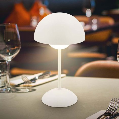 [GEBRAUCHT] B-Ware Briloner Tischleuchte Kugle LED dimmbar Gartenlampe Akku Metall weiß IP44 29cm (1/2)