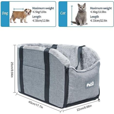 Seggiolino rialzato per cani e gatti da posizionare sul bracciolo dell'auto, comoda cuccia portatile per animali domestici - ALTRO (1/4)