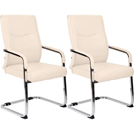 Set di 2 sedie per visitatori Hobart crema Finta pelle