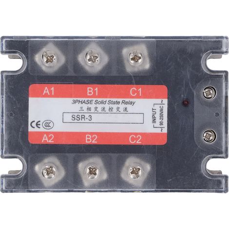 Relais statique triphasé 10A avec voyant LED, ignifuge AC-AC 480V pour machine-outil CNC (1/5)