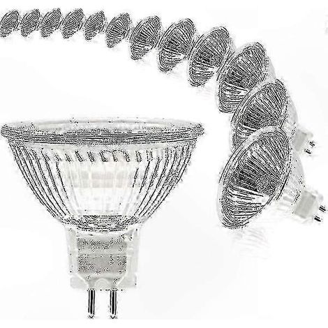 Ampoules halogènes MR16 GU5.3 blanc chaud 2700K à intensité variable, 12 V 20 W, projecteur (paquet de 12) (1/4)
