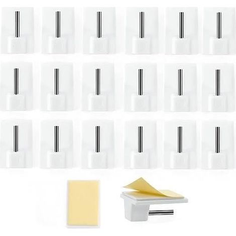 Accroche Rideau - Noname - 20 Pcs - Blanc - Autocollants - Intérieur (1/4)