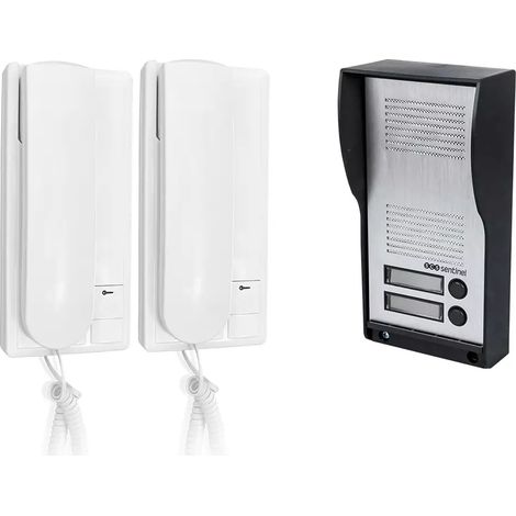 Scs Sentinel – Interphone audio filaire 2 logements – Alimentation secteur – Installation simplifiée 2 fils – Montage en saillie – IP44 – Communication claire (1/8)