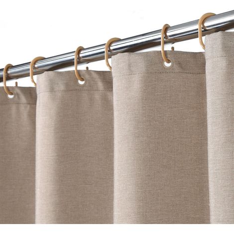 Lin comme Le Lin 240GSM Poids Lourd Rideau de Douche de Décrochage pour Salle de Bain avec Crochets Tissu D'hôtel Lavable,Tsupe 101 x 183 cm (1/5)