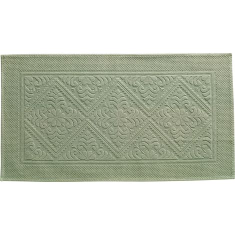 VIVARAISE - Tapis de bain Vivaraise Enzo en coton - Tilleul, 54 x 110 cm (1/4)