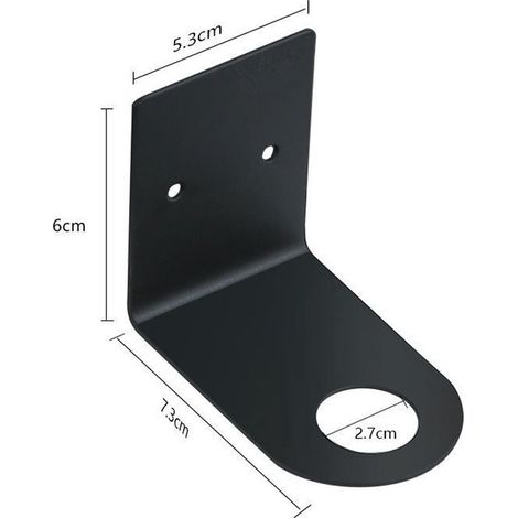 4 piezas,Soporte para dispensador de jabón de pared,Diámetro 2,7 cm,Soporte para bomba manual,Negro,7,365,3 cm,Acero inoxidable (1/4)