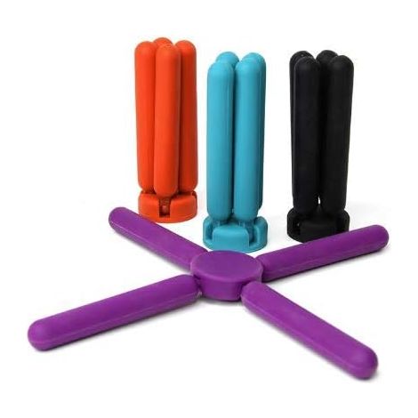 Goodchancemuk Silicone Foldable Coasters Set of 4 Cross Shape Heat Insulation Cups Pots Plates Plates (1/5)