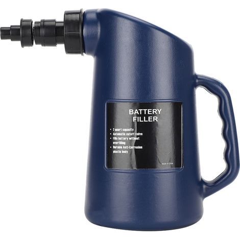 SUNXURY 2L Rellenador de batería de coche, herramienta para rellenar líquido de plomo-ácido para coches, automóviles y vehículos - Jarra de ciclo profundo (1/5)