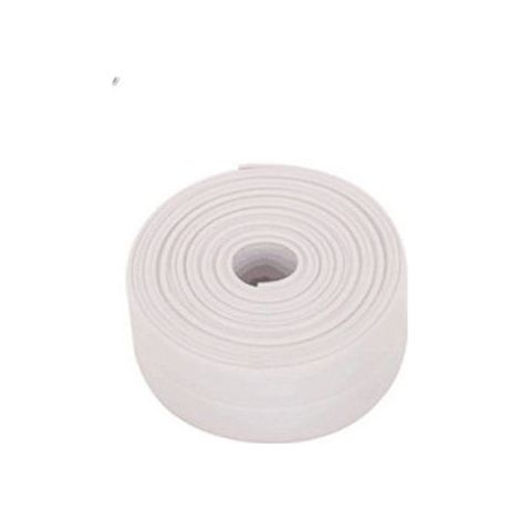 Auto Adhésif Joint Silicone Blanc Salle De Bain PVC Bande Etancheite Autocollante Anti Moisissure Joint Porte Douche pour Cuisine Toilette 2 Pièces(blanc) (1/5)