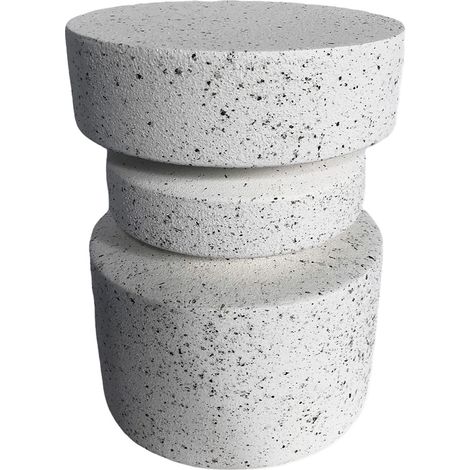 Mesa Auxiliar Rebecca Mobili Vexo 46x35x35 cm MGO Blanco Negro Moderno