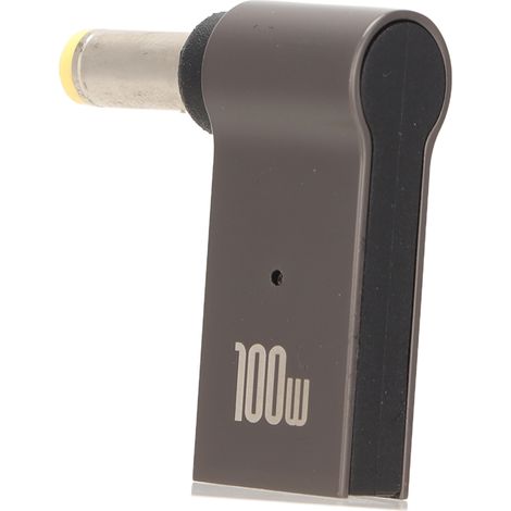 Adaptateur Secteur USB-C PD 100W pour PC Portable, Connecteur Angled Aluminium 5.5x1.7mm