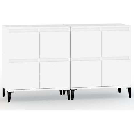 Credenza cassettiera cassettiera mobile contenitore organizer cucina soggiorno soggiorni set da 2 60 x 35 x 70 cm legno composito bianco 020036682