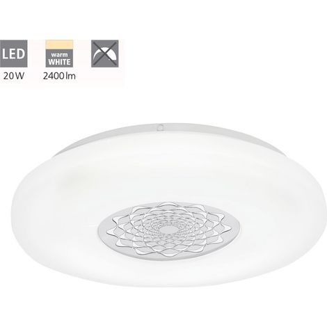 Mur plafonnier lumière Capasso 1 en jaune et blanc, chrome 24W H: 5,5 Ø 40 cm (1/5)
