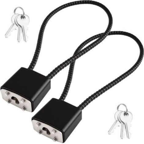 2 Pièces Cadenas en Corde d'Acier avec Clés, Cadenas Clé, Cadena Velo, Cadenas Casier avec 3 Clés, Cadena Câble à Clé à Longue pour Valise, Portail, Vélo, Salle de Sport