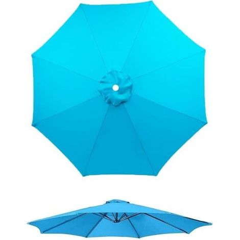 Telo di ricambio per ombrelloni, 6 stecche, regolabile in 8 posizioni, 0,5 ft, 9 ft, 10 ft (Kaki, 200 cm/6,8 stecche) (Verde, 200 cm/6,5 ft, 6 stecche)