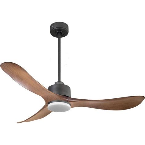 Modulo de KlassFan - Ventilateur de plafond DC avec Lumière pales marrons et gris basalte, thermostat idéal pour 25 à 40 m² (1/5)