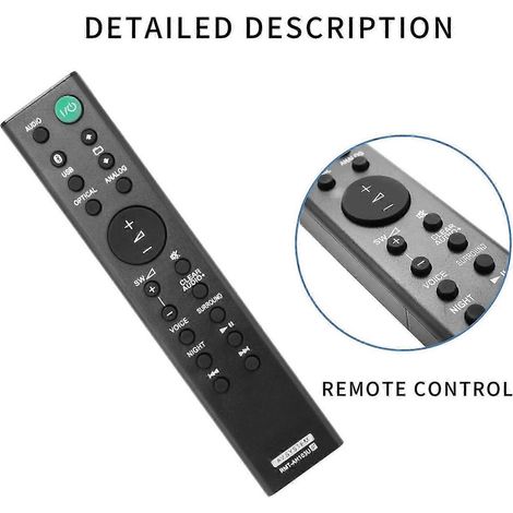 RMT-AH103U Remote Control for Sony Sound Bar HT-CT80 SA-CT80 HTCT80 SACT80 SS-WCT80 RMTAH103U (1/3)