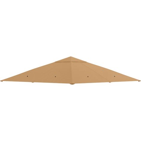 3 x 3 m Couverture de remplacement de baldaulin de gazebo, remplacement de toit de gazebo de jardin avec trous de drain, COVERTURE SUPPORTE SEULEMENT, Beige