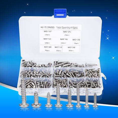 Kit de 410 vis autotaraudeuses à tête ronde M3/M4/M5, pour mini-outils électriques (1/5)