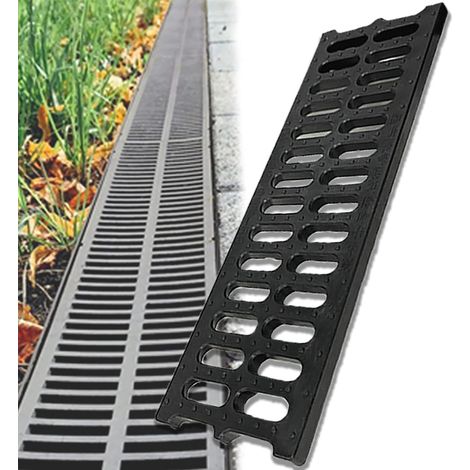 Caniveau Exterieur Grille de Drainage, Grille Caniveau, Systèmes De Drainage, Caniveau Exterieur, Caniveau Terrasse, Jardin Grilles, pour Cour, Route, Parc,50x15x2cm(19.7x5.9x0.79in) (1/5)