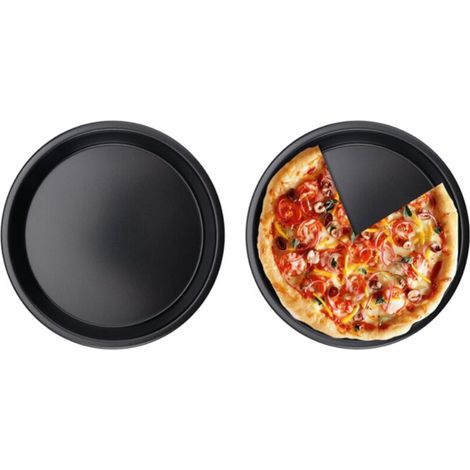 Lot de 2 Plaque Pizza Four, 16,3 cm de Diamètre, Plaque de Cuisson à Pizza Ronde en Acier Carbone, Moules à Pizza avec Couche D'anti-Adhérent Plaque à Pizza en Acier Au Carbone Revêtu Pour Pizz (1/5)