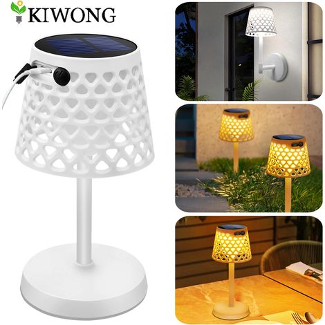 Lampe de table solaire LED d'extérieur étanche, installation en 3 voies, compatible avec les appliques murales, les lampes de chevet solaires modernes de jardin et les lampes de bureau sans fil. (1/5)