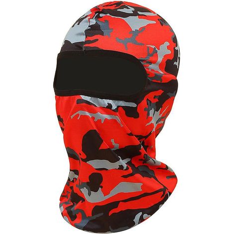 un Masque De Cyclisme Extrieur Camouflage Rouge Vif, Couvre-chef, Bandeau De Sport Coupe-vent Pour Vlo, Rservoir De Pche, Casquette De Protection (1/4)