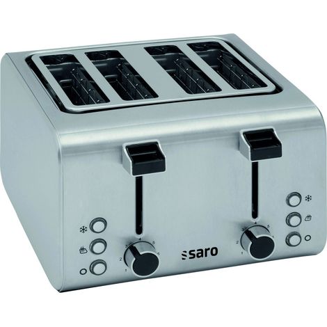 Grille-pain - 4 fentes - Minuterie - Fonction décongélation - Fonction réchauffage - Saro