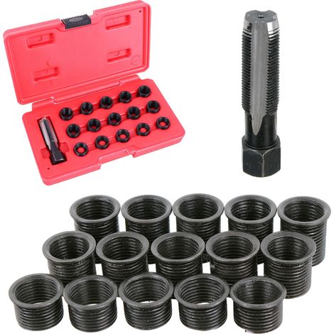 KIT DI RIPARAZIONE PER RIGENERAZIONE CANDELE FILETTATURE M14X1,25 + RIDUTTORI (1/5)