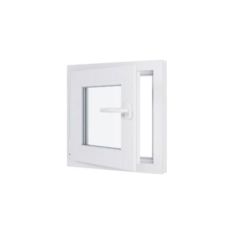 Finestra in PVC - Triplo vetro - Bianco - 500 mmx500 mm cm