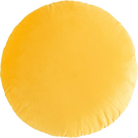 Housse de coussin ronde en velours néerlandais jaune 45 cm, confortable pour canapé, bureau et décoration (1/5)