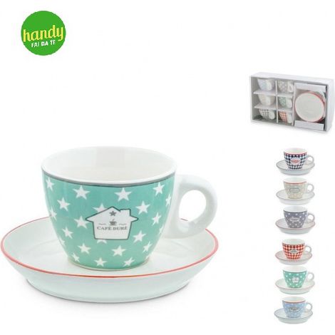 Set 6 Tazzine Caffè Brasserie H&H 100 ml con Piattini (1/5)