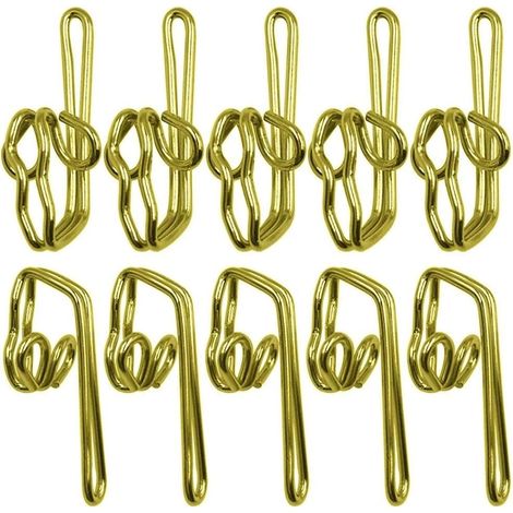 Crochet Pour Rideau - Métal - Doré - Fixation Par Rotation - Convient À La Plupart Des Rideaux - Lot De 100 Pièces (1/5)