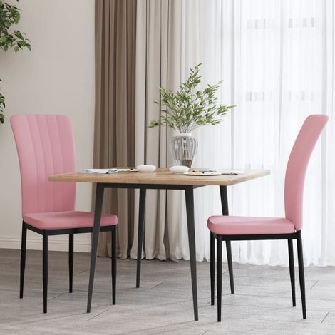 Sillas de comedor 2 unidades terciopelo rosa vidaXL (1/5)