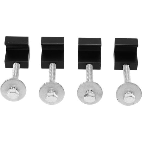 Lot de 4 crochets d'arrimage en alliage d'aluminium noir universels pour boîte à outils et camionnette (1/5)